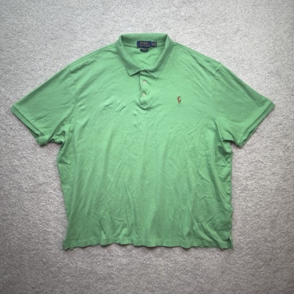 Polo Ralph Lauren Mens Green Classic Fit Short Sleeve Polo Shirt Size XXL 2XL